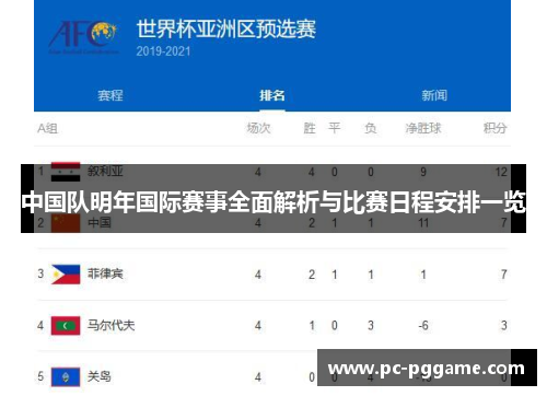 中国队明年国际赛事全面解析与比赛日程安排一览
