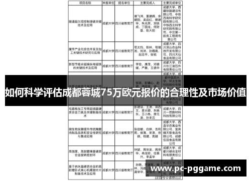 如何科学评估成都蓉城75万欧元报价的合理性及市场价值